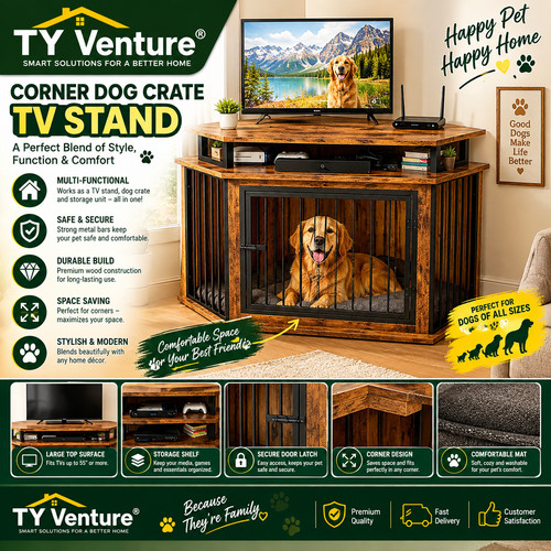 Large corner dog crate - large,