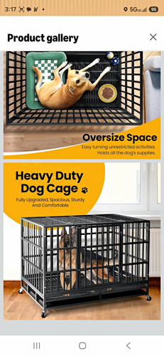 Heavy duty steel dog cage - duty,